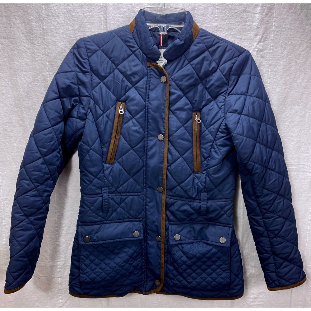 Tommy Hilfiger American Classics XS Quilted Barn Jacket Brown Trim